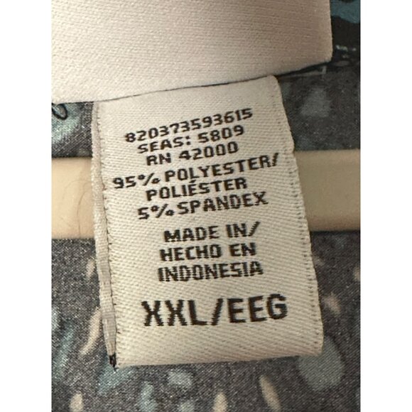 Jaclyn Smith Ladies Sequin Accented Flowy Sleek Blue White V Neck Blouse SZ XXL - Picture 6 of 7